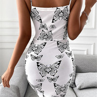 Women'S Sexy Slim Printed Sling Sleeveless Dress - Thumbnail 3