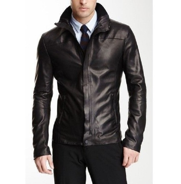 New Men Black Leather Biker Jackets, Real Leather Jackets For Mens