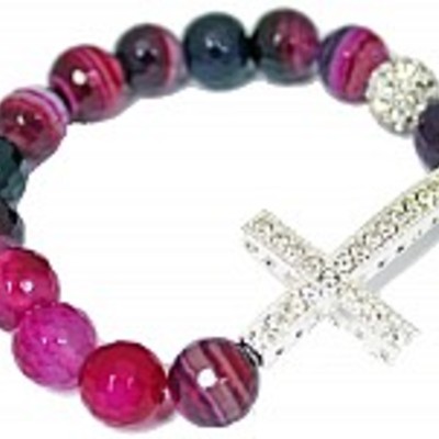 Pink beaded bracelet