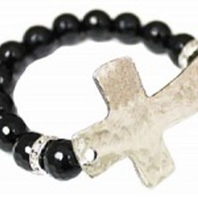 Onyx crystal beaded bracelet