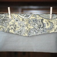 Envelope Clutch - Grey Paisley - Thumbnail 1