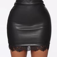 Solid Color Lace Sexy Hip Skirt - Thumbnail 2