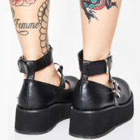 CYBER GIRL DOUBLE HEART PLATFORM SHOES - Thumbnail 3