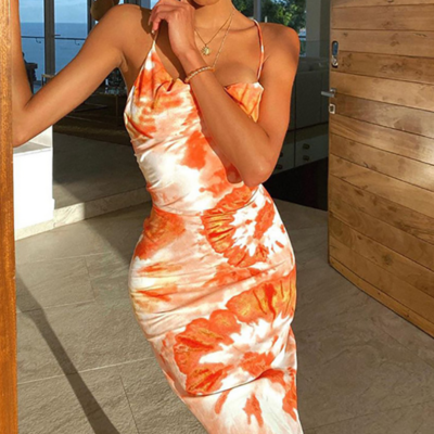 Women's sling slim sleeveless dress - Thumbnail 4