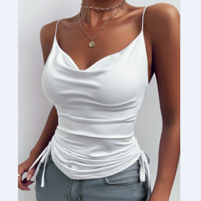 Solid Color Sexy V-Neck Sling Shirt Top