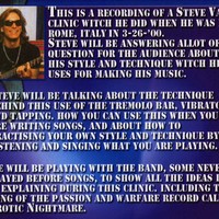 STEVE VAI GUITAR CLINIC ROME ITALY 3.26.'00 DVD - Thumbnail 1