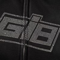 Cute Retro 90s Rhinestone Bling Crystal Zipper Hoodie Long Sleeve Pullover Jumper Sweater  Aesthetic E-Girl Kawaii Korean Japanese Harajuku Streetwear - Thumbnail 8