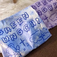 Cute Vintage Retro 90s Tie Dye Aesthetic Bear Short Sleeve Tee Shirt Top Oversize Loose Summer E-Girl Kawaii Korean Japanese Harajuku Streetwear - Thumbnail 5