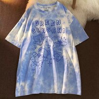 Cute Vintage Retro 90s Tie Dye Aesthetic Bear Short Sleeve Tee Shirt Top Oversize Loose Summer E-Girl Kawaii Korean Japanese Harajuku Streetwear - Thumbnail 6