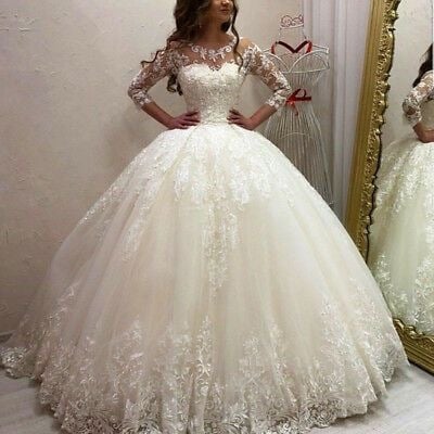 Ball gown wedding dresses bridal gown with appliques lace,489 - Thumbnail 4