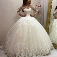 Ball Gown Wedding Dresses Bridal Gown with Appliques Lace,489 - Thumbnail 2
