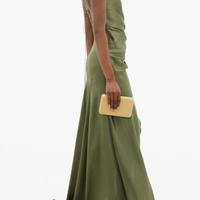 Olive Green Prom Dresses Spaghetti Straps Split - Thumbnail 2