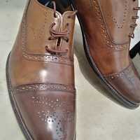 New Handmade Two Tone Cap toe Leather Brogue Lace Up Shoes - Thumbnail 2
