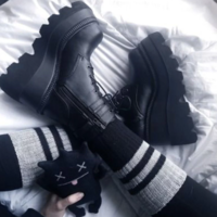 Free Shipping-STREET GOTH PLATFORM BOOTS - Thumbnail 3