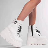 Free Shipping-STREET GOTH PLATFORM BOOTS - Thumbnail 6