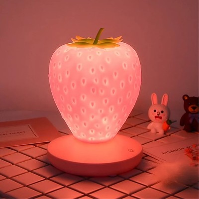 Led strawberry night light lamp 