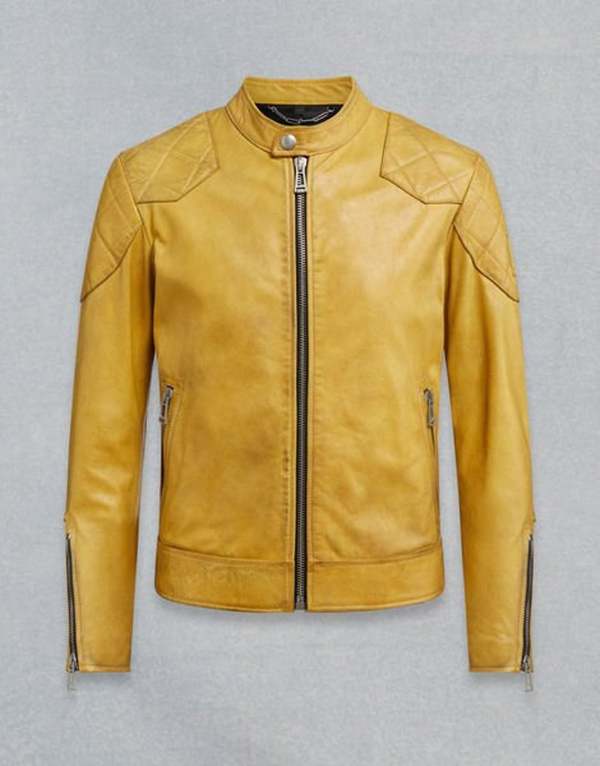 Men's Distressed YELLOW Genuine Leather Jacket YELLOW Leather Jacket biker jacket Retro Style Jungs Jacket New Yellow leather jacket