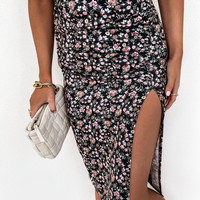 Sweet Floral High Waist Skirt - Thumbnail 5