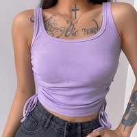 Solid Color Skinny Vest T-Shirt Top - Thumbnail 3