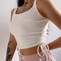 Solid Color Skinny Vest T-Shirt Top - Thumbnail 4