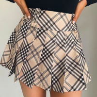 Design Check Print Skirt - Thumbnail 1