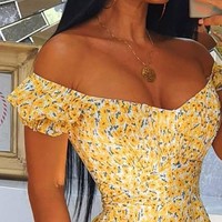 Women'S Printed Sexy Ruffled High Waist Jumpsuit - Thumbnail 2