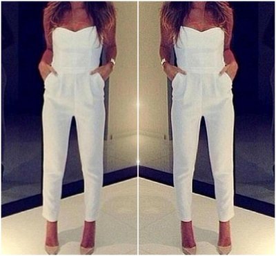 Sexy Sleeveless White Jumpsuit