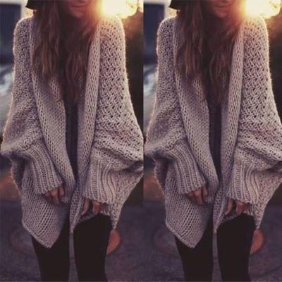 Loose Bat Sleeve Knit Cardigan Sweater Jacket