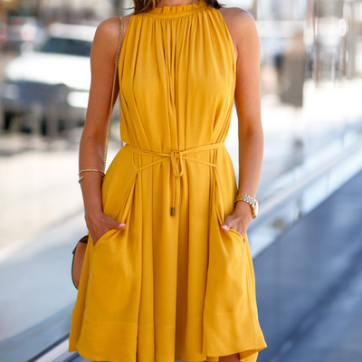 Loose round neck sleeveless dress