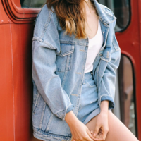 Long Sleeve Fashion Denim Coat - Thumbnail 2