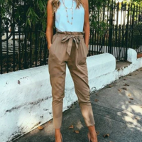 Slim High Waist Long Pants - Thumbnail 4