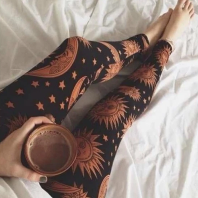 Fashion moon elastic force long pants