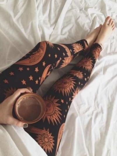 Fashion Moon Elastic Force Long Pants