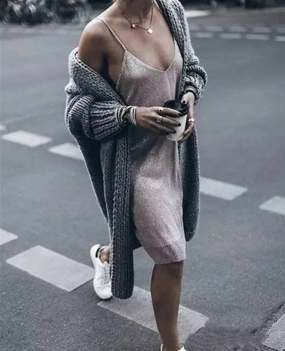 Casual Long Sleeve Knitted Cardigan Jacket