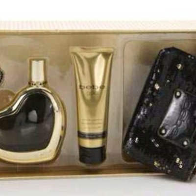 Bebe gold giftset / holiday glitz clutch