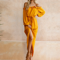 Women Sexy Long Sleeve Ruffled Dress - Thumbnail 3
