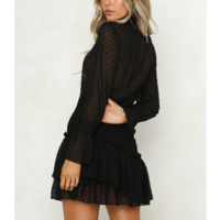 Fashion Sexy Backless Long Sleeve Chiffon Dress - Thumbnail 3