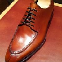 Classic Hand Stitch Brown Split toe Leather Lace up Shoes For Gentlemen - Thumbnail 1