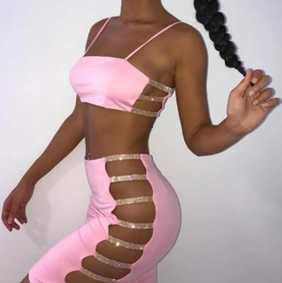 Sling Casual Sleeveless Two-Piece Set Dress