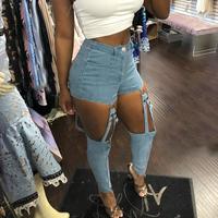Zipper Fashion High Waist Casual Jeans - Thumbnail 1