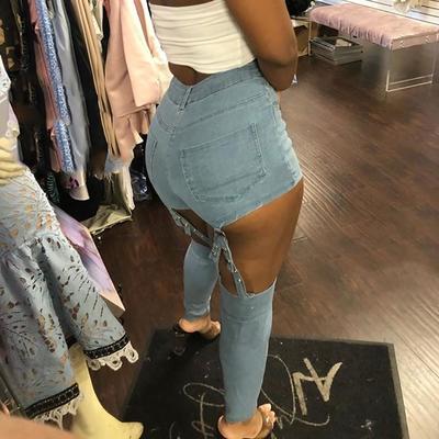 Zipper fashion high waist casual jeans - Thumbnail 3