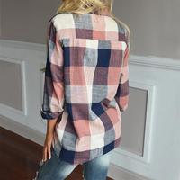 Casual Long Sleeve Plaid Print Shirt - Thumbnail 3