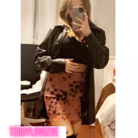 Cute Sexy 90s Retro Vintage Tie Dye Mesh Ruffle Trim A-line Mini High Waisted Skirt Aesthetic Goth E-Girl Kawaii Korean Japanese Harajuku Streetwear - Thumbnail 7