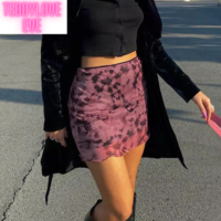 Cute Sexy 90s Retro Vintage Tie Dye Mesh Ruffle Trim A-line Mini High Waisted Skirt Aesthetic Goth E-Girl Kawaii Korean Japanese Harajuku Streetwear - Thumbnail 2