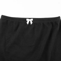 Cute Sexy 90s Vintage Sweet Bow Lace Trim Solid Black High Waisted Mini Skirt Bottoms Aesthetic Goth E-Girl Kawaii Korean Japanese Harajuku Streetwear - Thumbnail 7