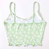 Cute Comic Flower Graphic Print Tank Crop Top Camisole Sleeveless Shirt Summer Casual Aesthetic Goth E-Girl Kawaii Korean Japanese Harajuku Streetwear - Thumbnail 6