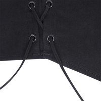 Sexy Black Corset Lace Tie Up Bustier Crop Top Sleeveless Strapless Vest Party Club Aesthetic Goth E-Girl Kawaii Korean Japanese Harajuku Streetwear - Thumbnail 8