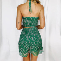 Sexy Backless Sling Vest Floral Two-Piece Suit - Thumbnail 4