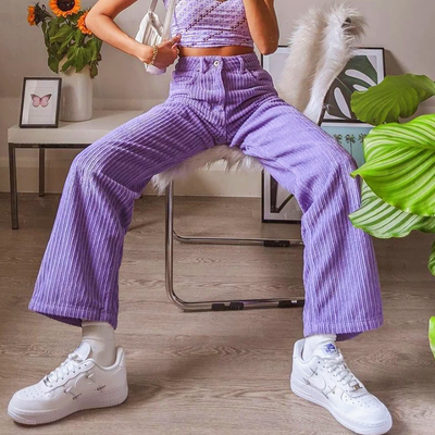 Violet corduroy pants
