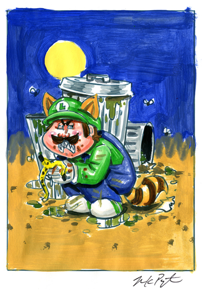 Lousey LUIGI / RAY Coon Color Rough - Nintendopes Series 2 2021